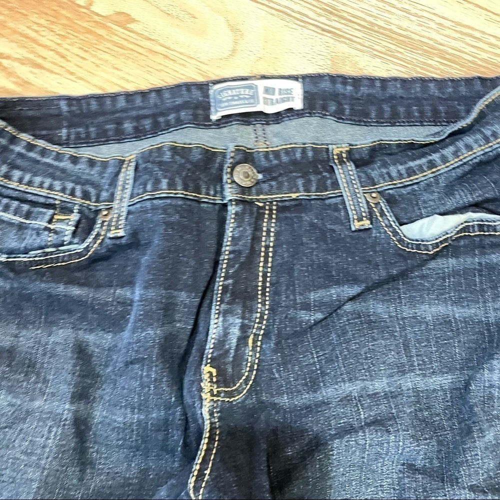 Levi's signature mid rise straight dark wash denim blue jeans stretch 34 - Picture 4 of 5